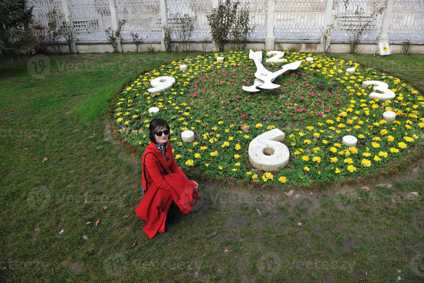 woman visit ancient istambul in turkey photo