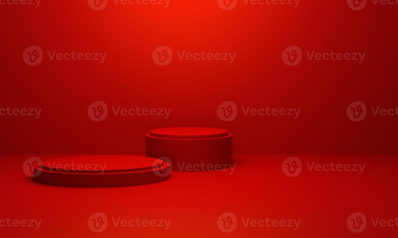 3d rendering of red abstract geometric background. Scene for advertising, technology, showcase, banner, cosmetic, fashion, business, sport, metaverse. Sci-Fi Illustration. Product display photo