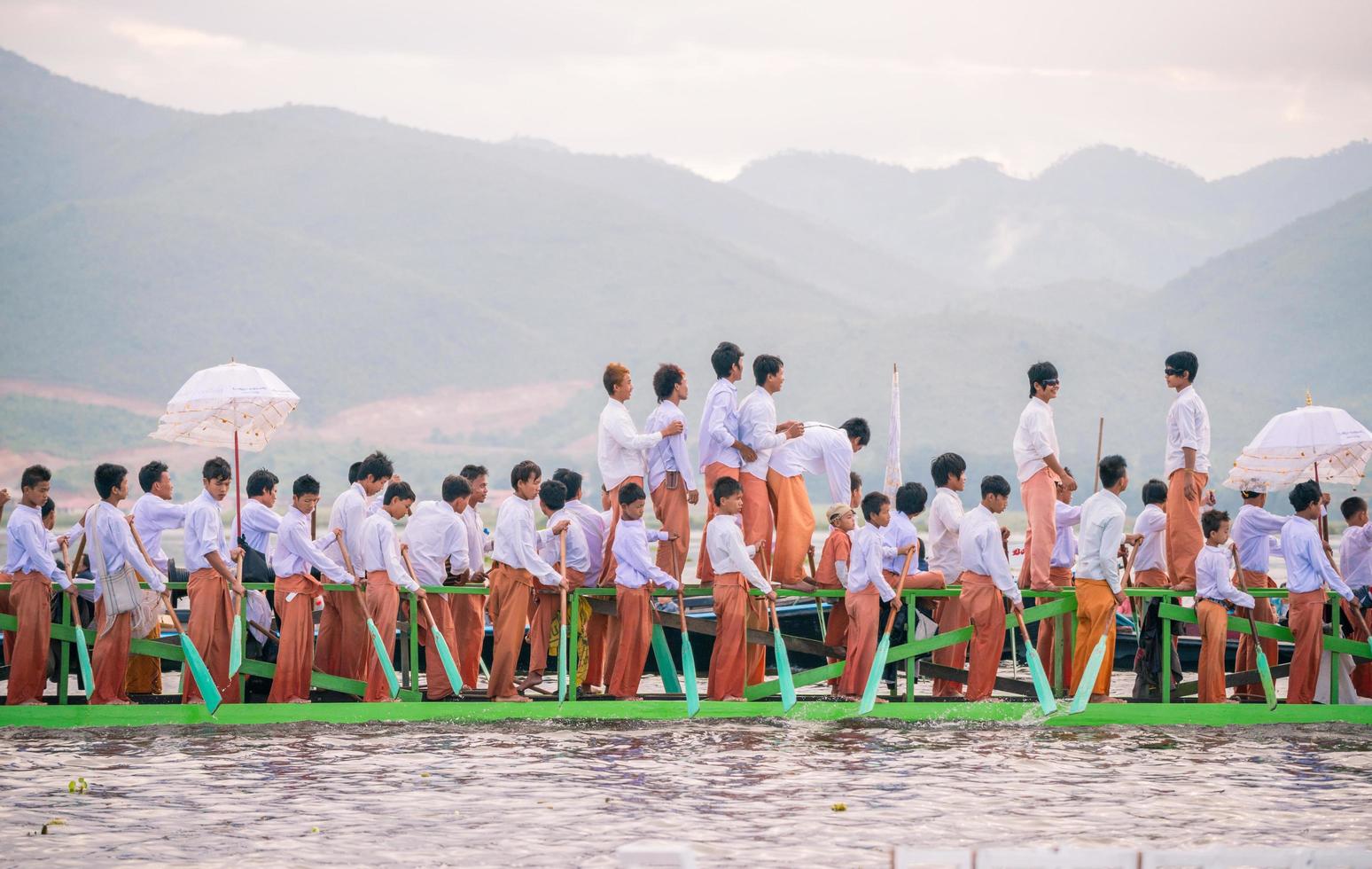 INLE-LAKE, MYANMAR - OCT 06 2014 - The festival of Phaung Daw Oo temple at Inle Lake in October 2014. photo