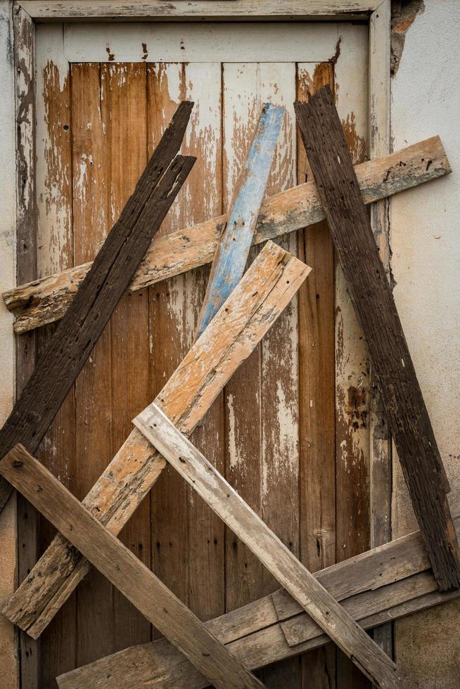 The old vintage door has blocked. photo