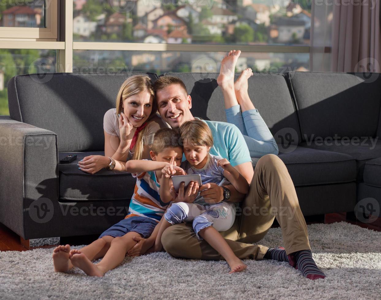 Family in livingroom photo