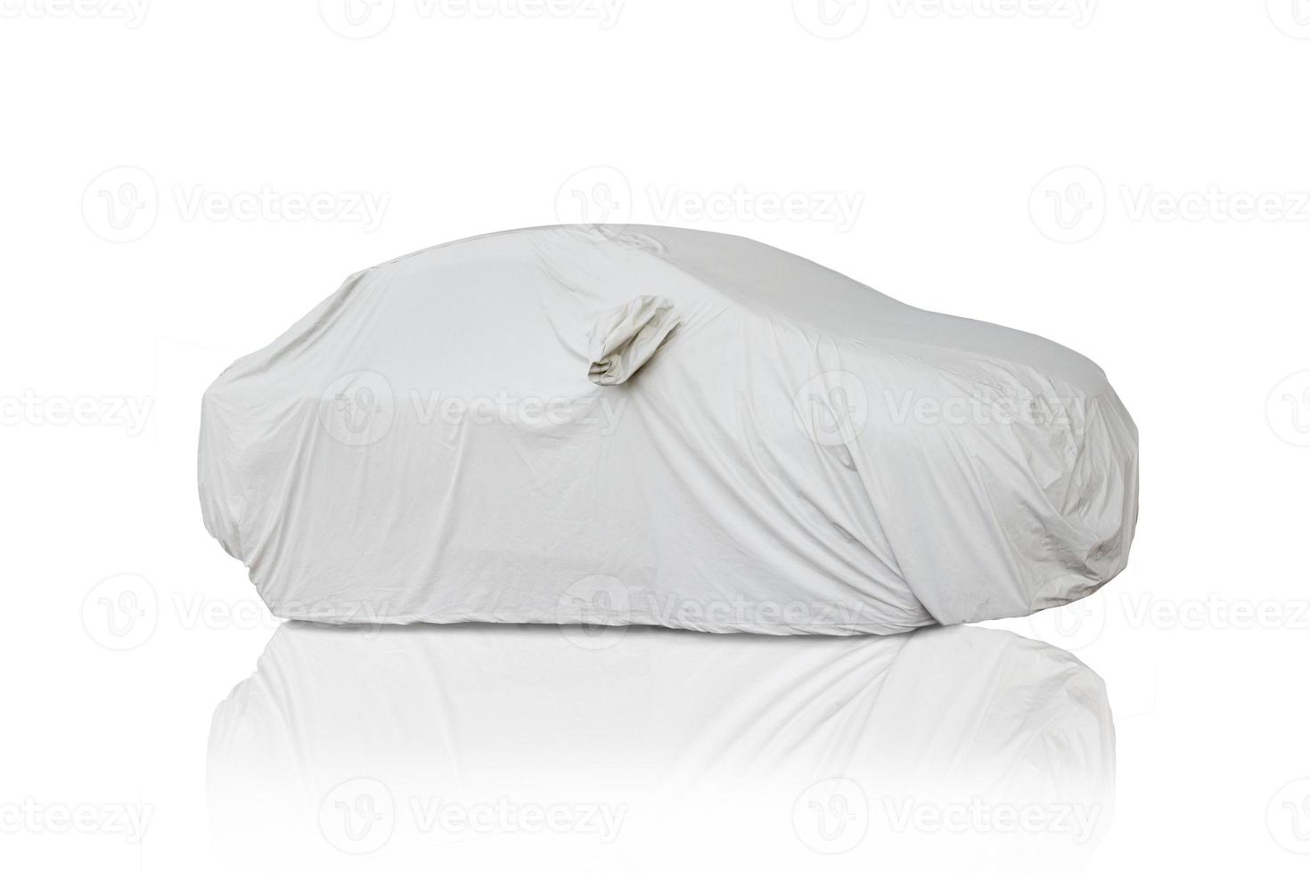 car with cover isolated on white background,clipping path photo