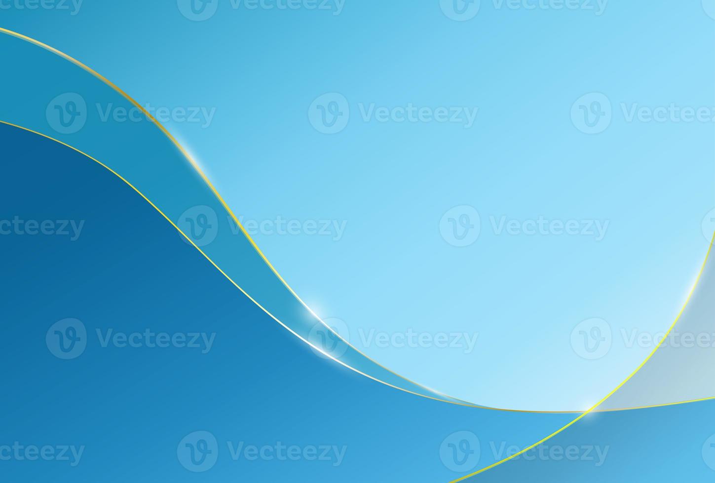 Luxury gold line graphic and cyan gradient color soft light  banner advertising luxury modern background photo