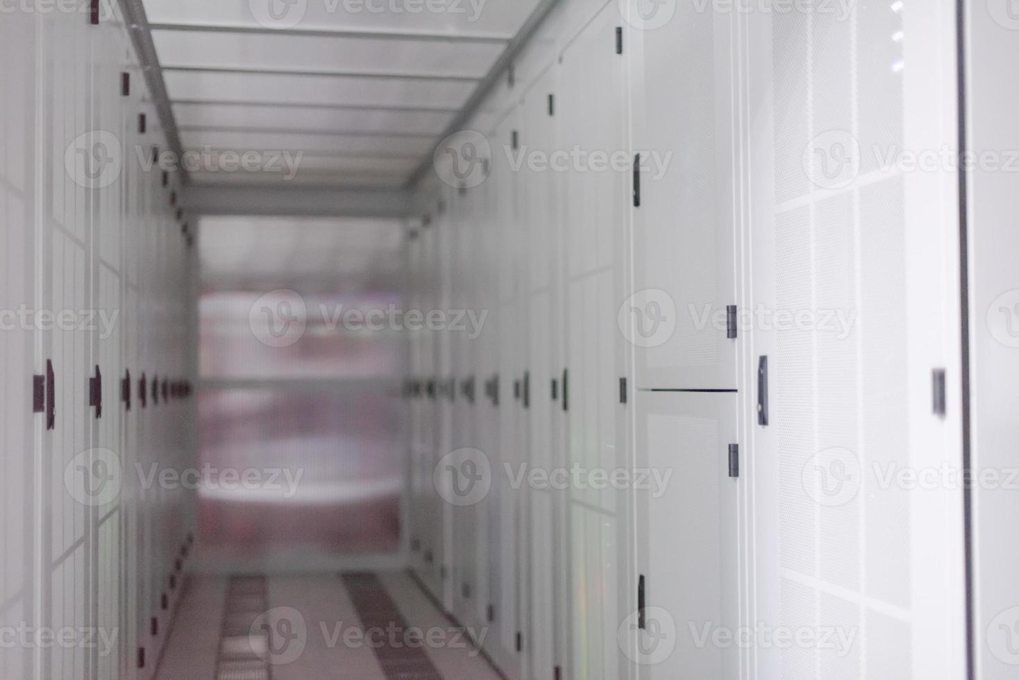 modern server room with white servers photo