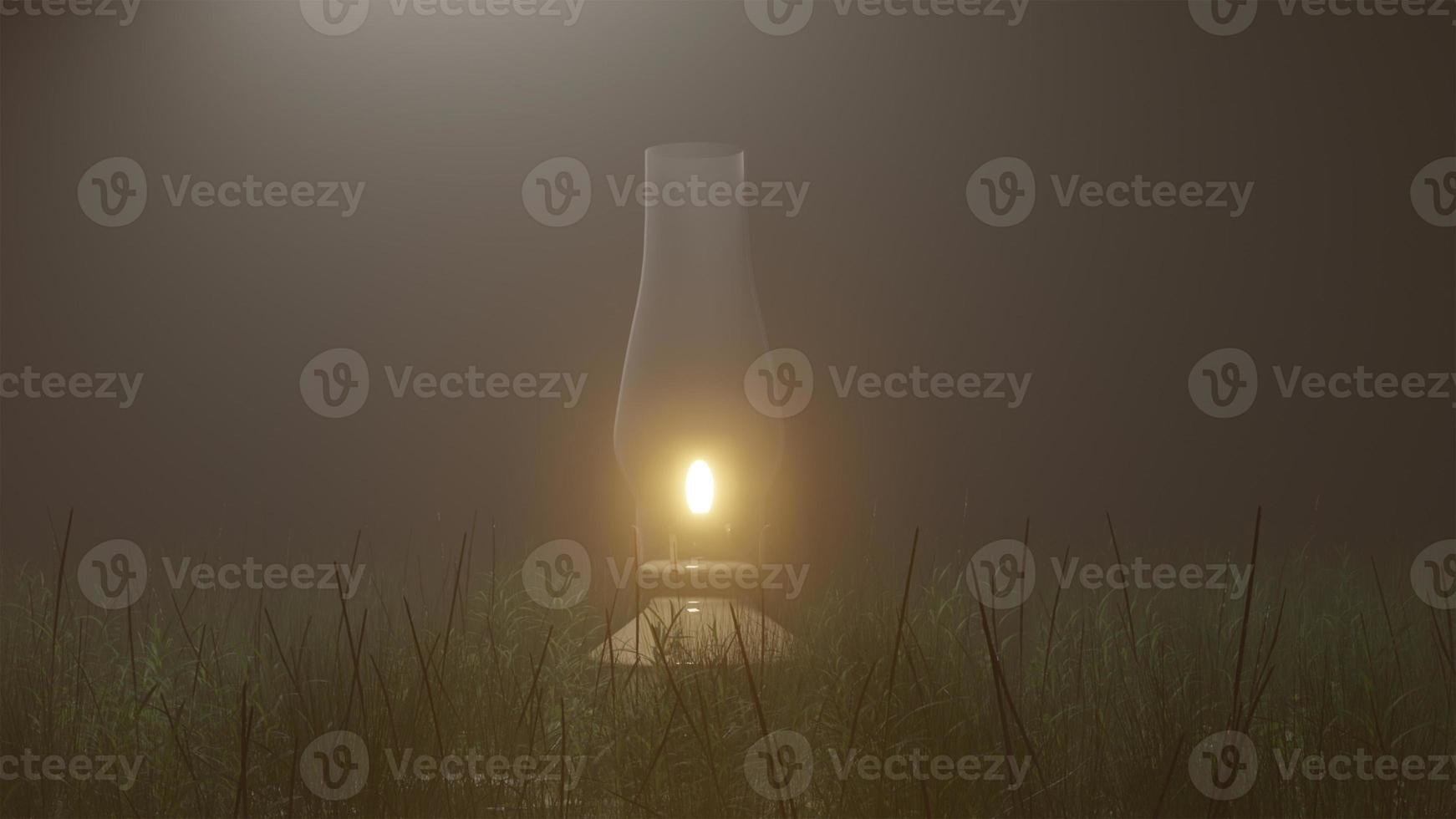 morning mist in the forest - Beautiful landscape - Drawing meadow in tropical forest photo
