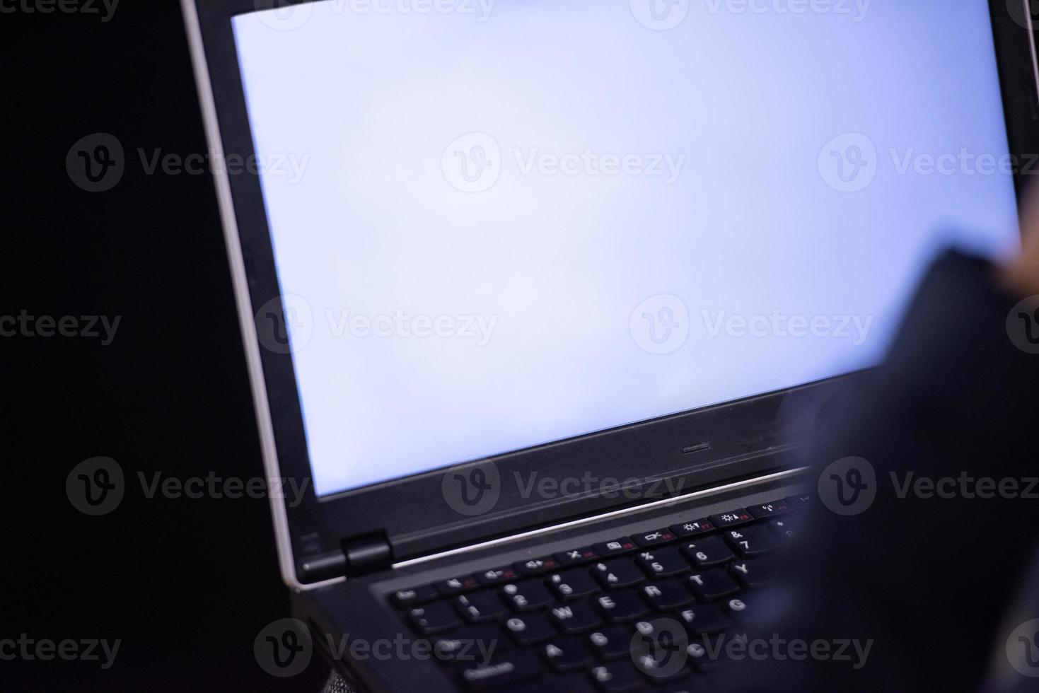 business people hands using laptop computer photo