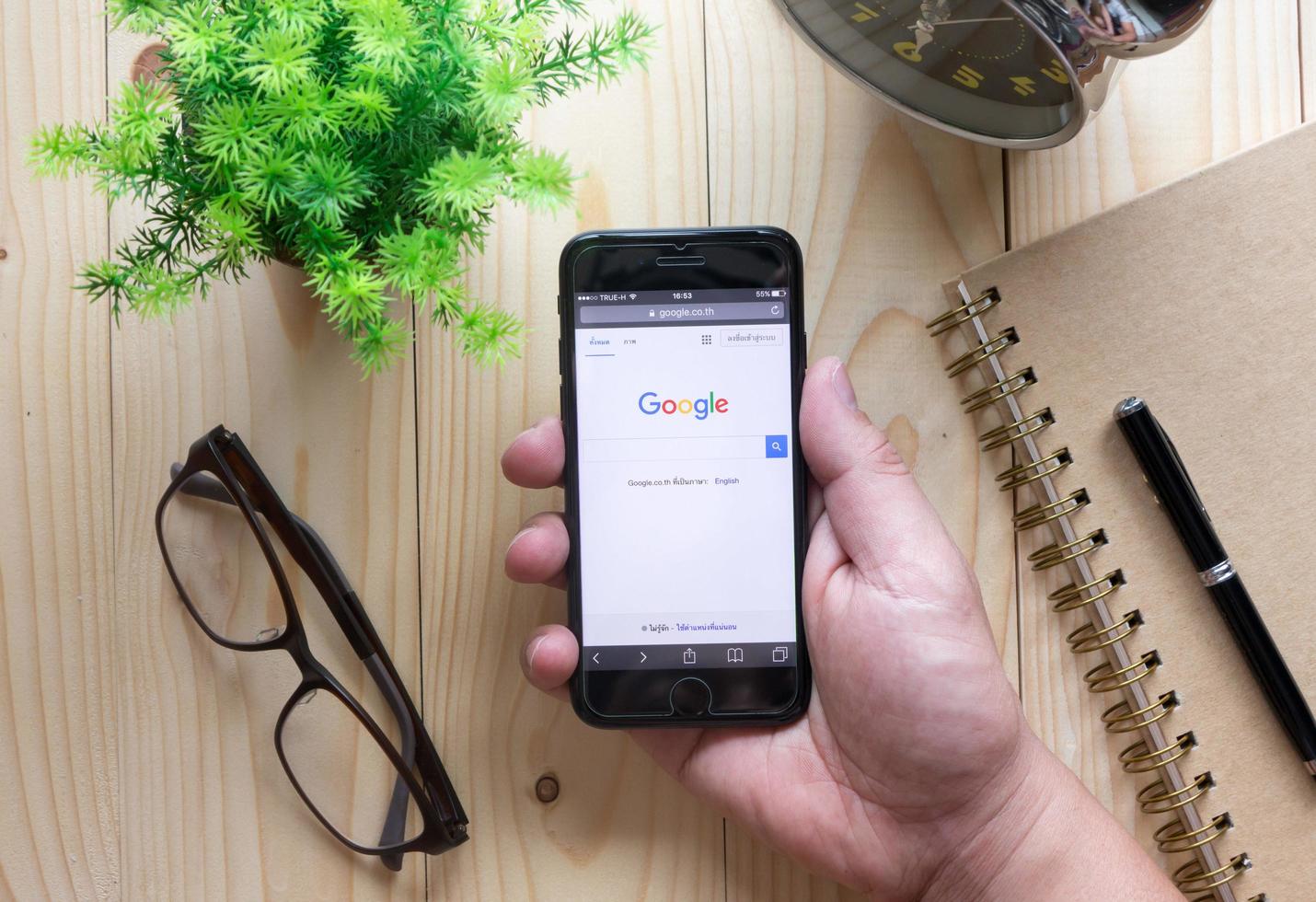 BANGKOK, THAILAND - APRIL 11, 2017 Google is an American multinational corporation specializing in Internet-related services and products. Most of its profits are derived from AdWords. photo