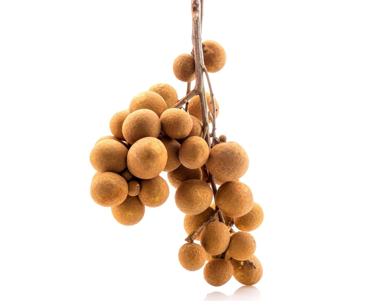 Fresh longan fruits isolated on white background photo