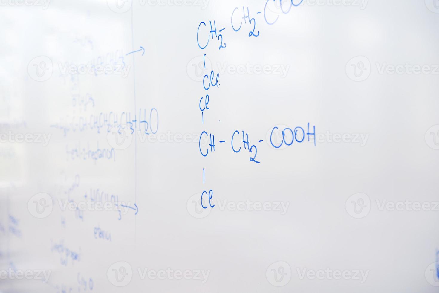 chemical molecule structure on white boar photo