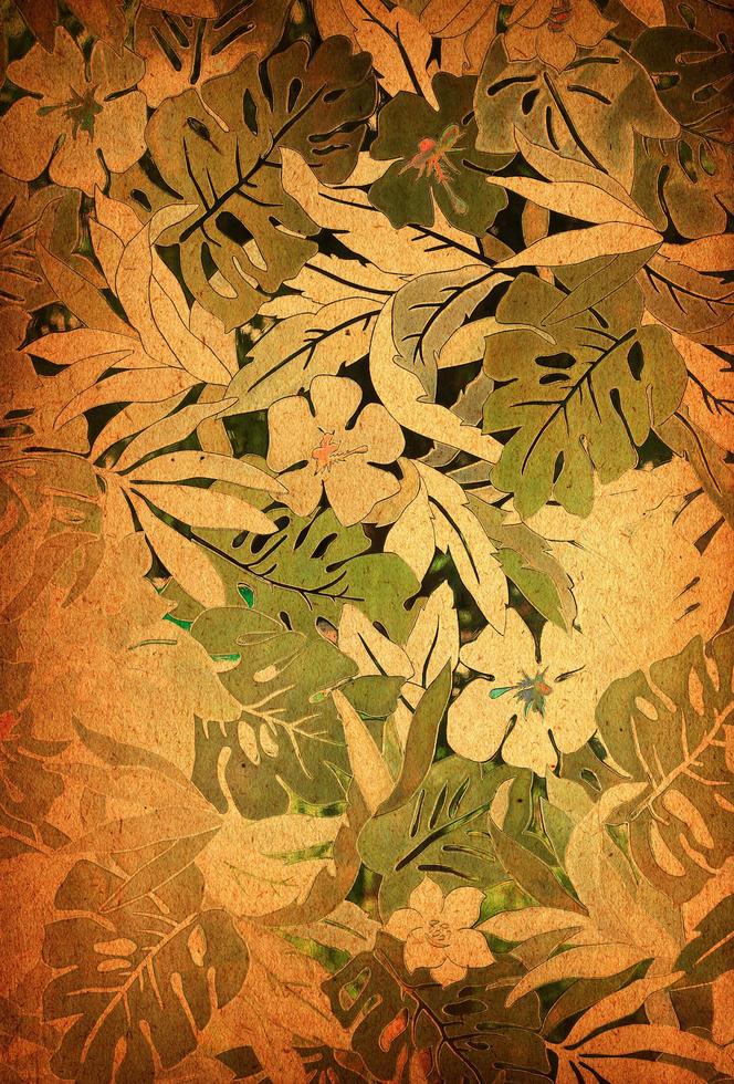 leaves on an old paper photo