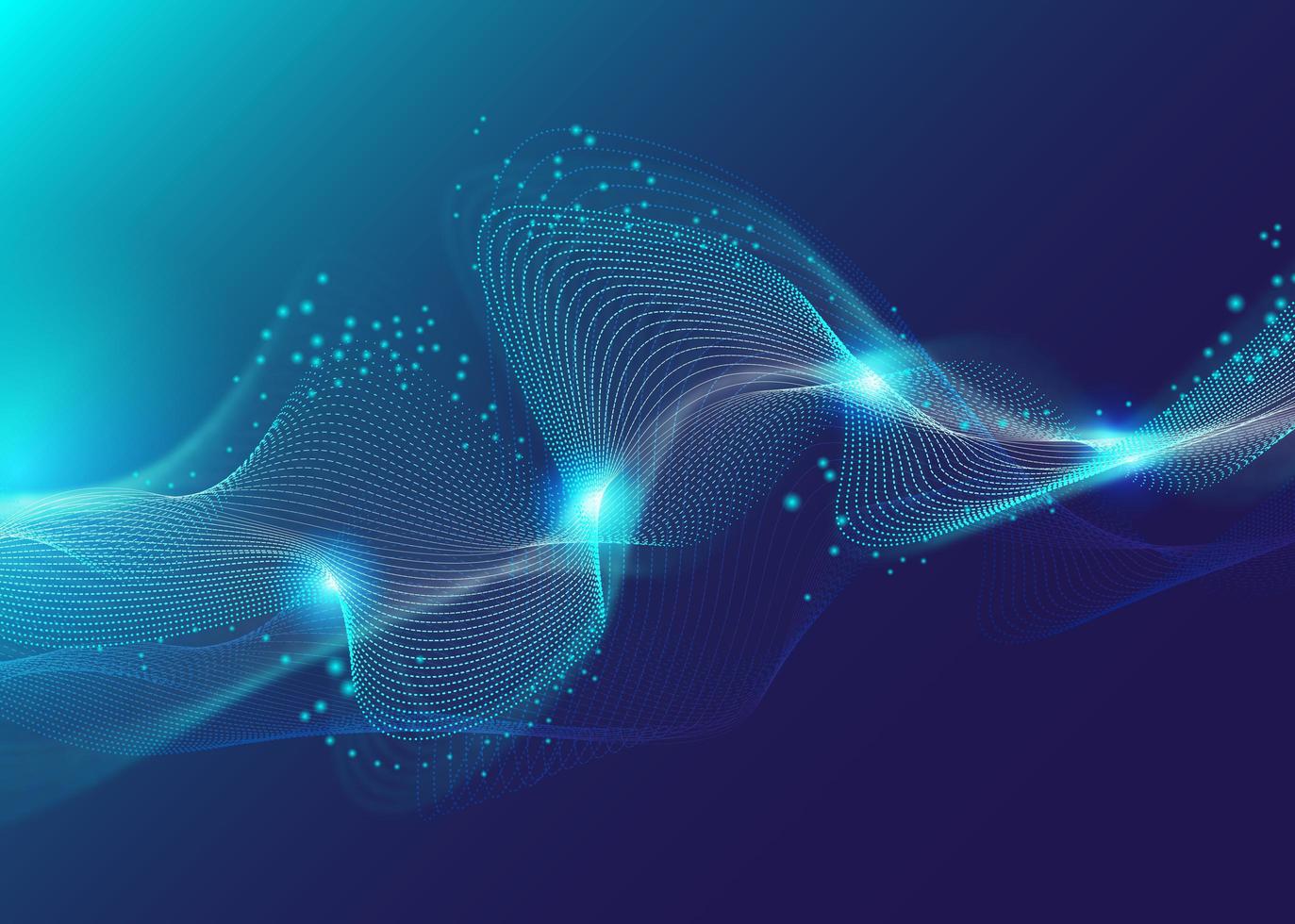 Modern abstract wave with mesh fluid dark blue gradient background photo