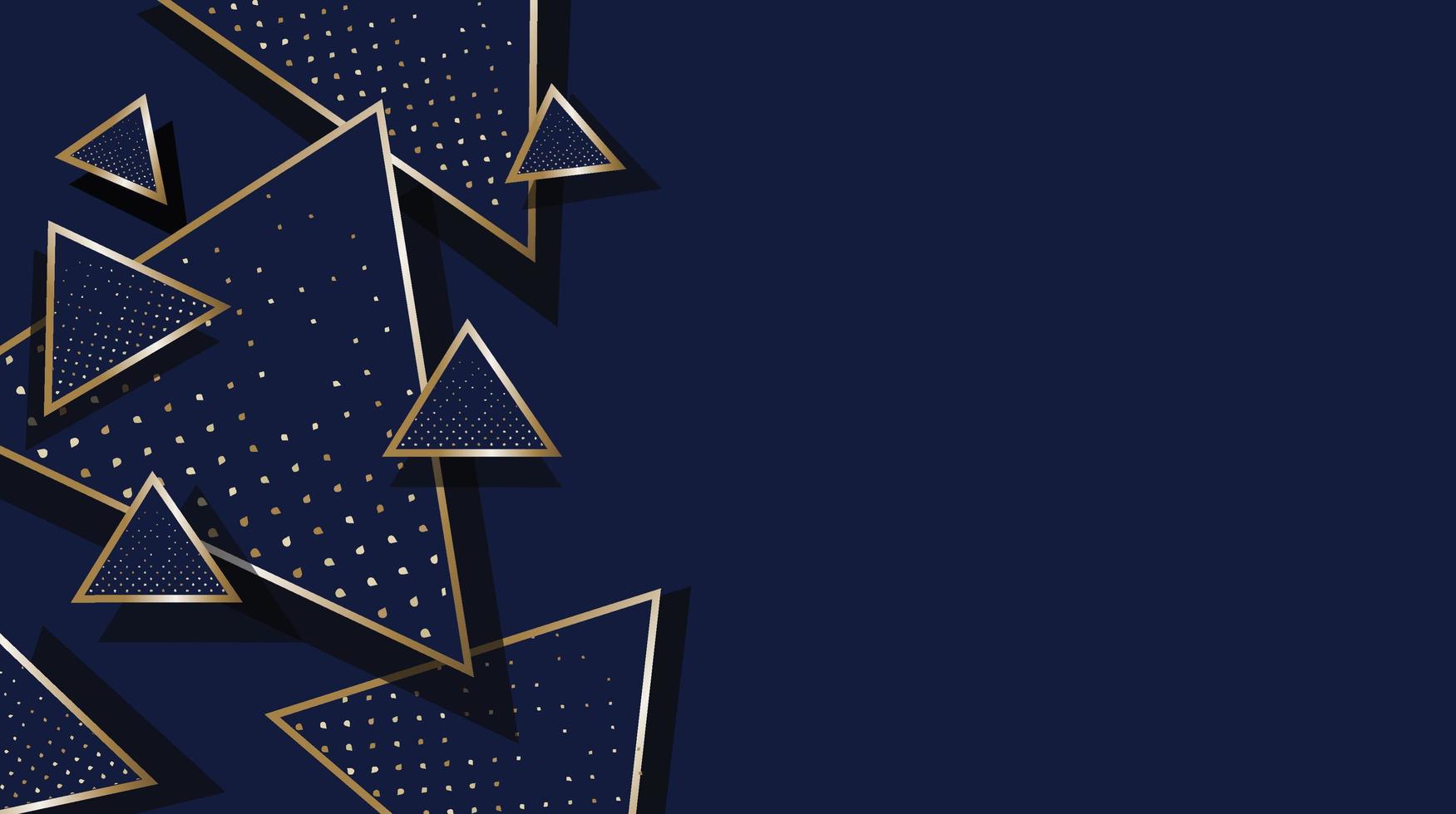 Modern dark blue elegant with gold triangle geometric background photo