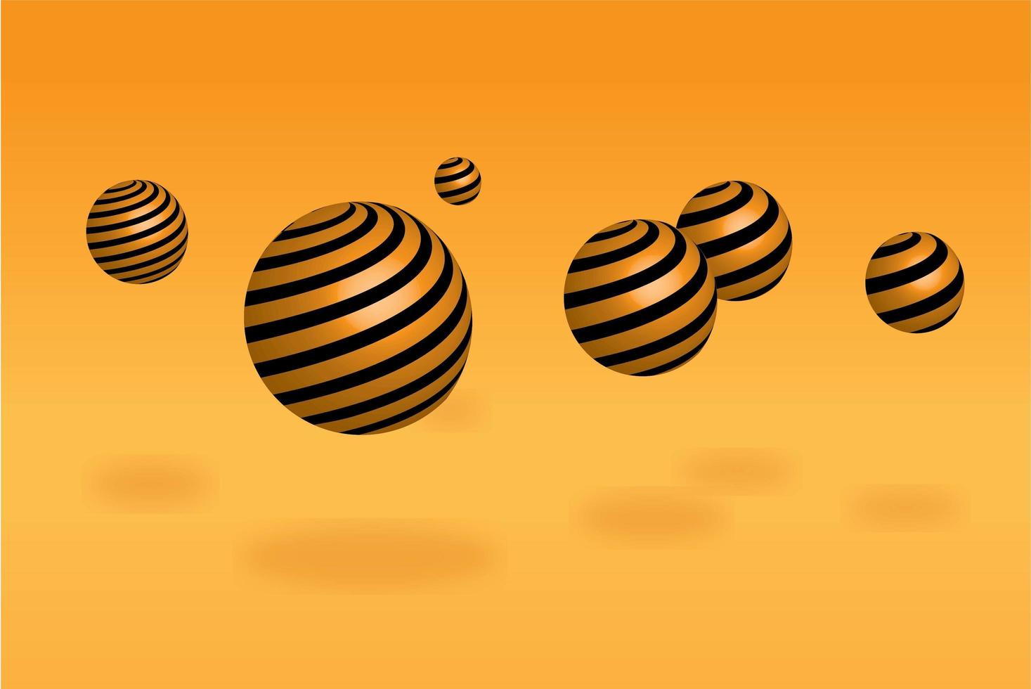 Yellow orange 3D circle with stripes abstract background photo