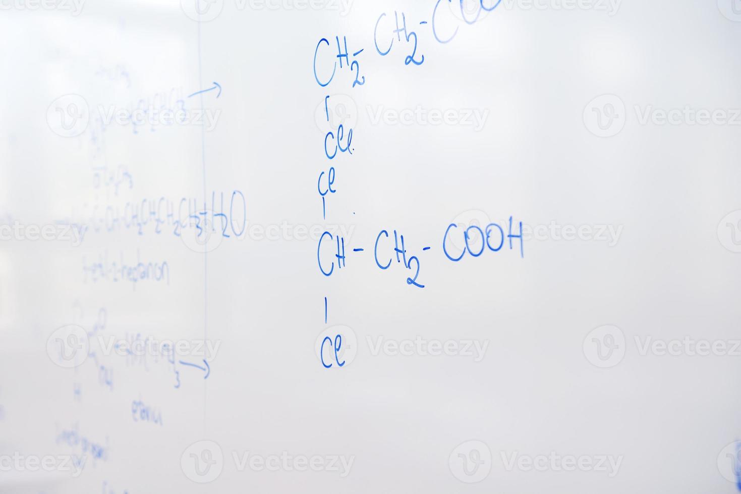 chemical molecule structure on white boar photo