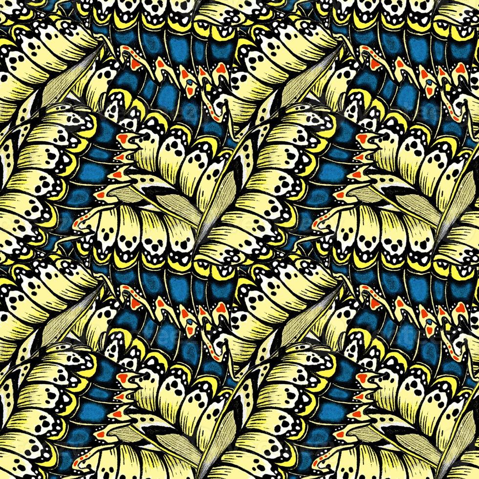 Seamless pattern with wings butterflies machaon.Colorful illustration. Perfectly suitable for the design of fabrics, textiles. photo