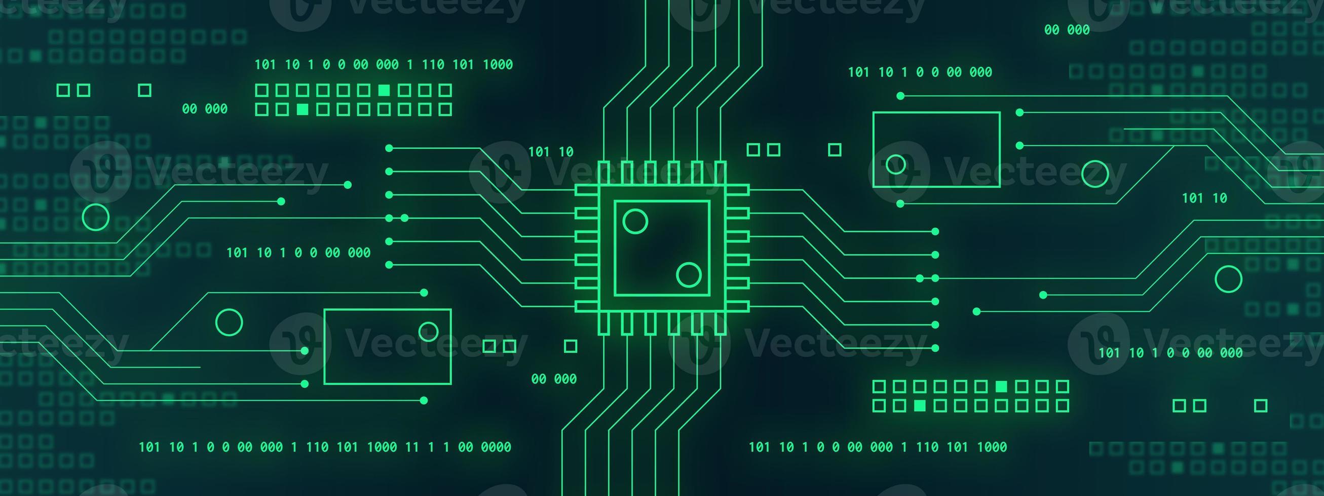 Computing speed. Integrated circuit concept. photo