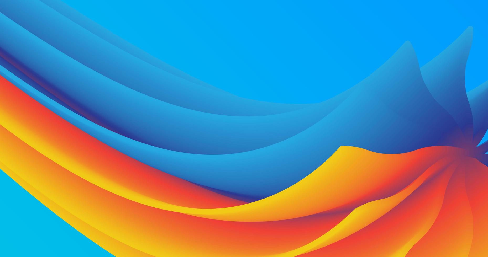 abstract background using a 3d wave pattern that resembles a flower, in yellow and blue. photo