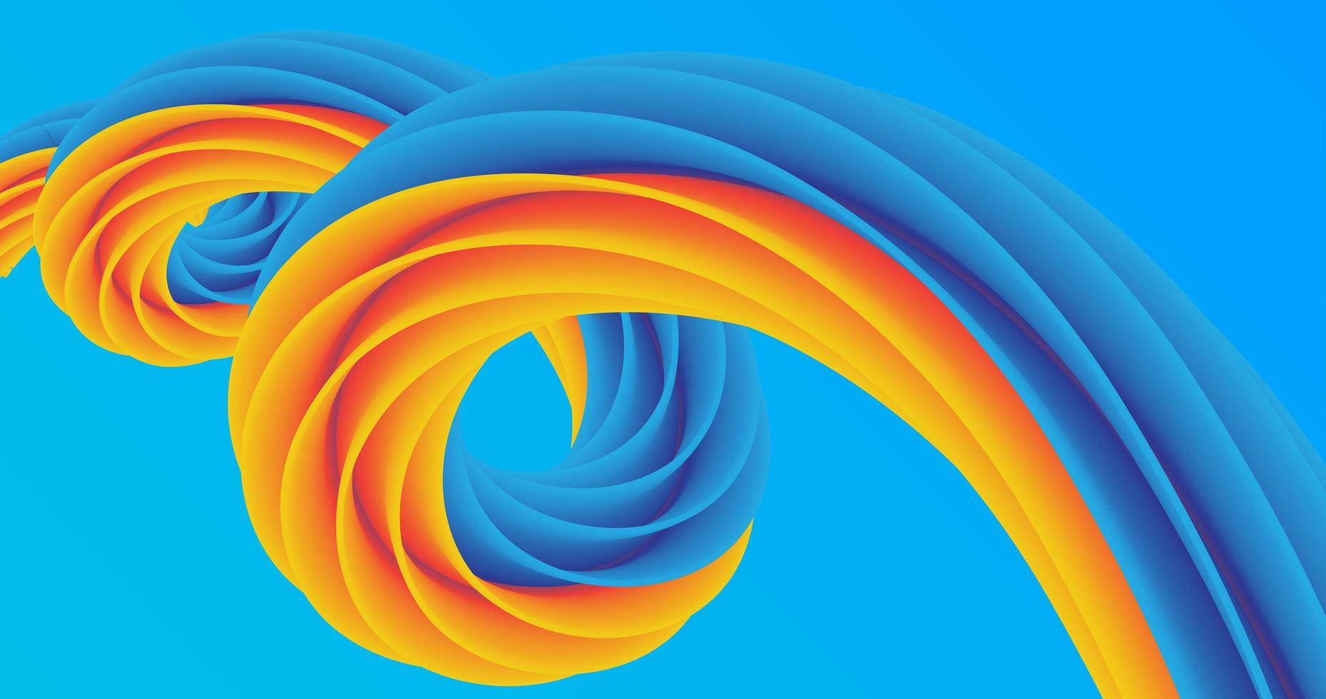 Abstract background using 3d wave pattern resembling a rope and in blue-yellow color photo
