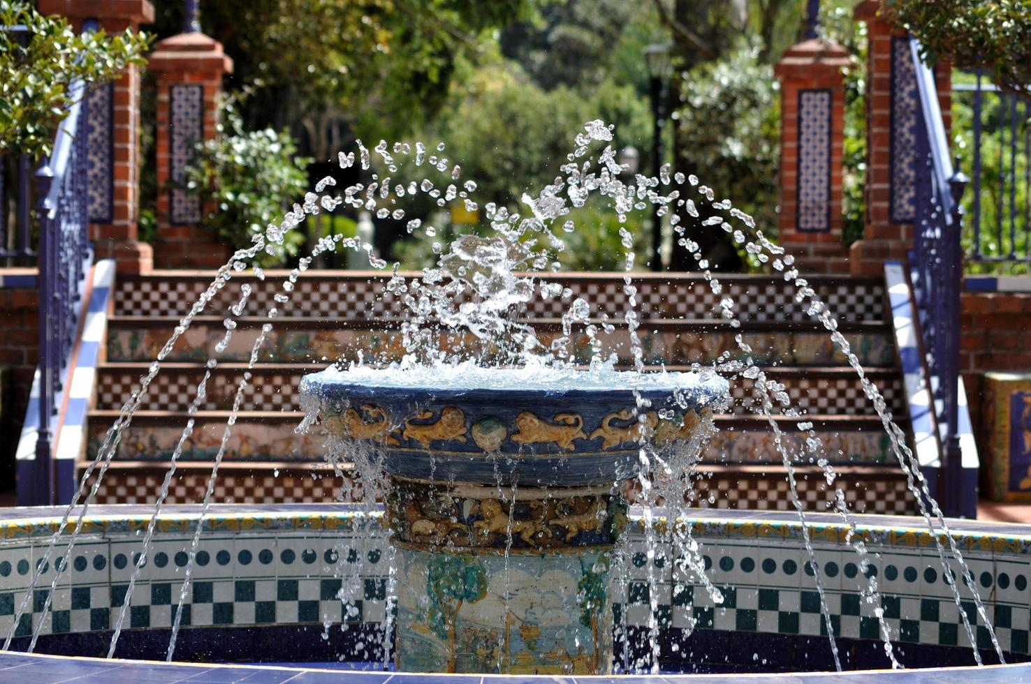 fuente en el parque rosedal en buenos aires foto