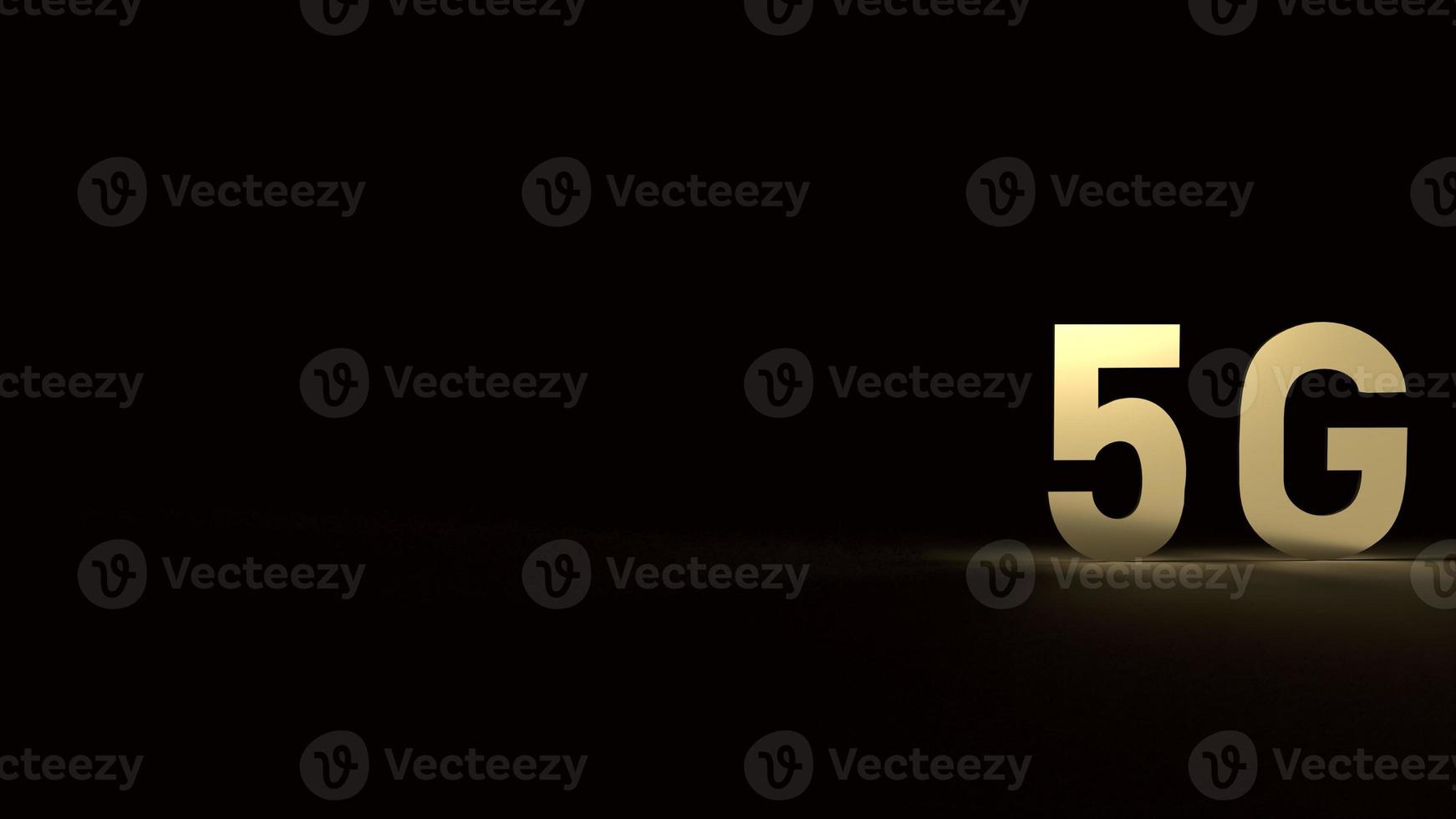 The 5g gold in the dark 3d rendering for technology content. photo