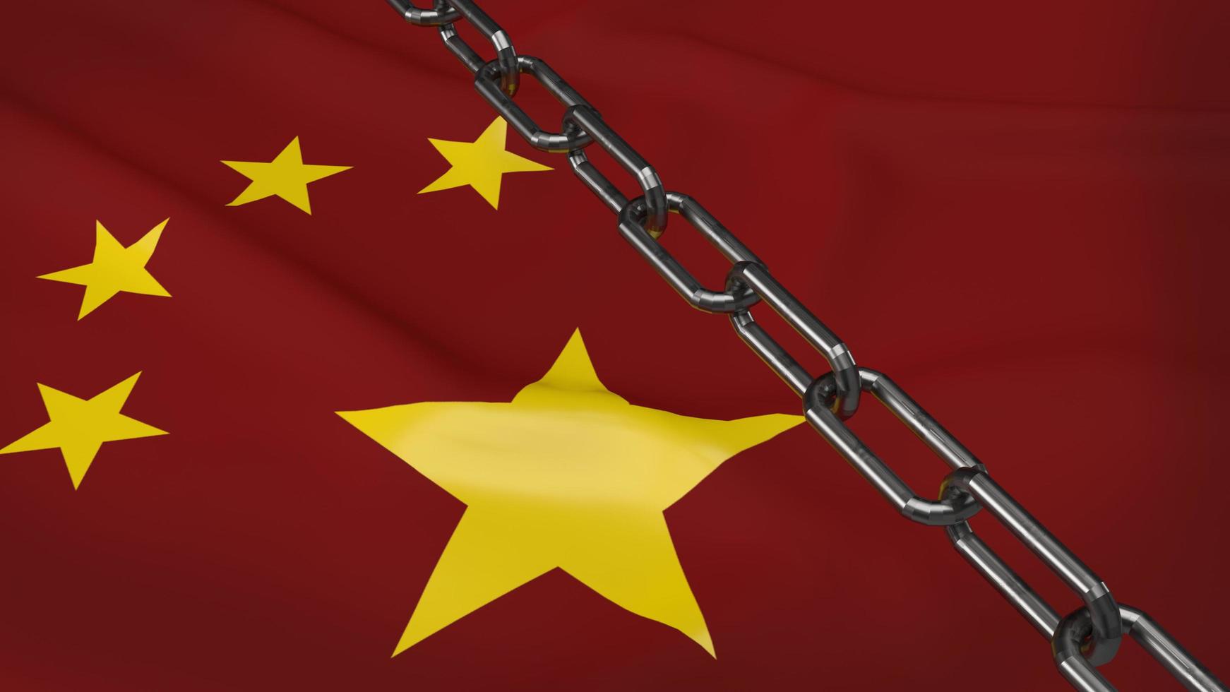 china flag and chain for business content 3d rendering. photo