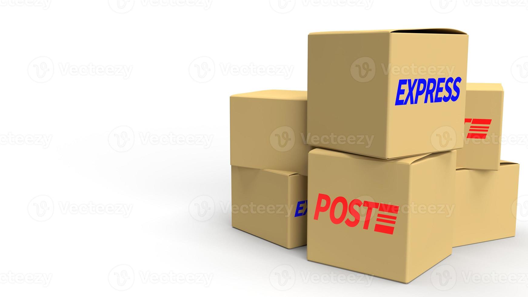 Postal boxes on white background  3d rendering for delivery content. photo