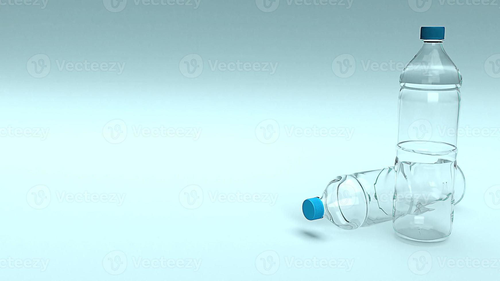 plastic bottle for eco concept 3d rendering. photo