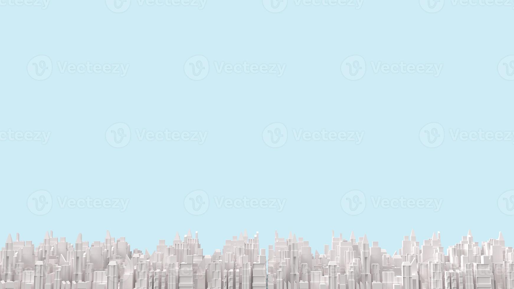 edificio de la ciudad blanca sobre fondo azul para la representación 3d de contenido empresarial. foto
