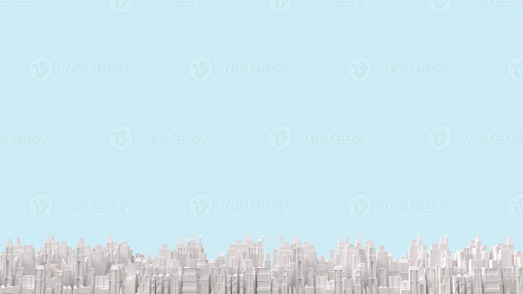 white city building on blue background for business content 3d rendering. photo