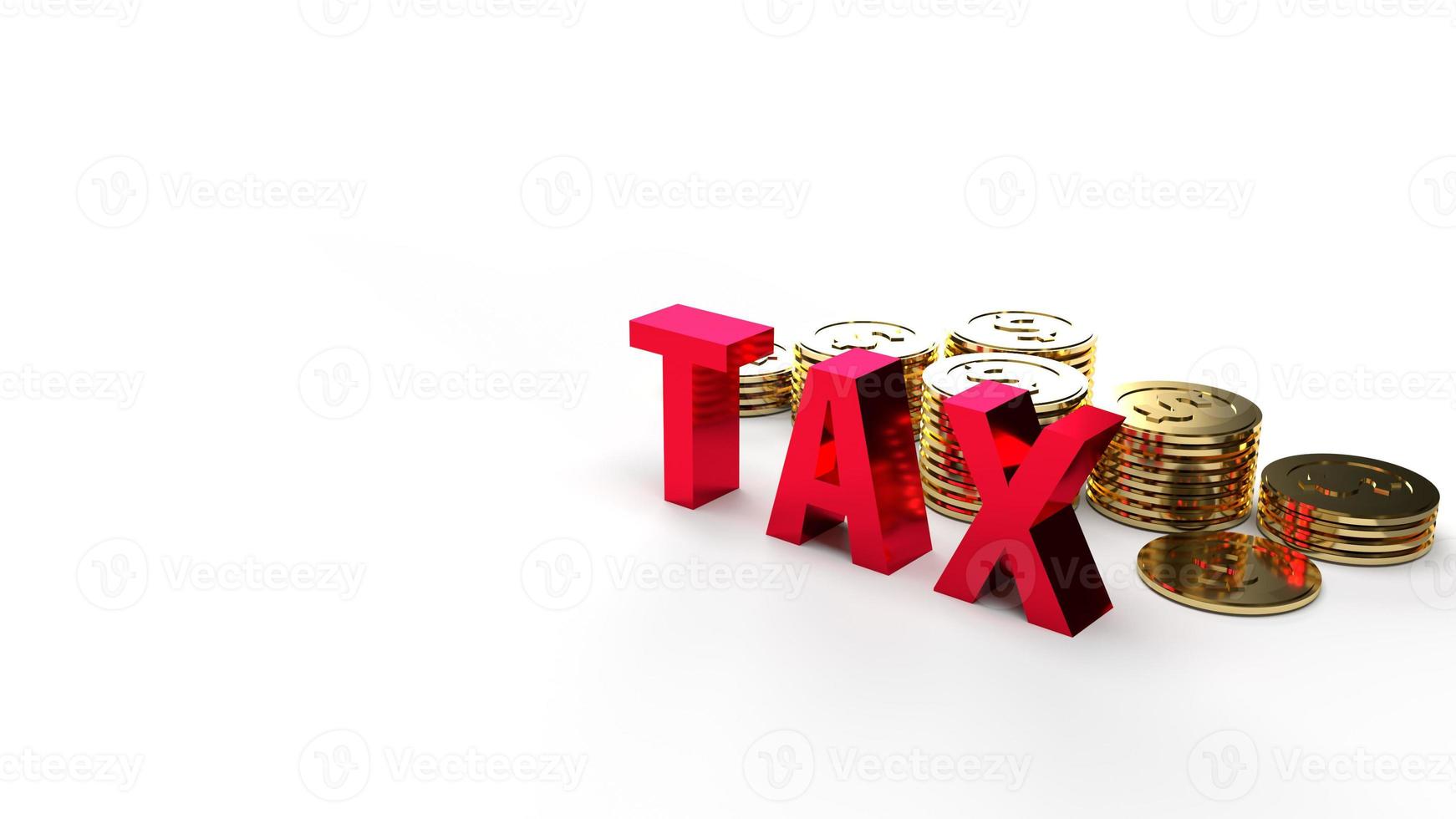 tax and coin 3d rendering image for business content. photo