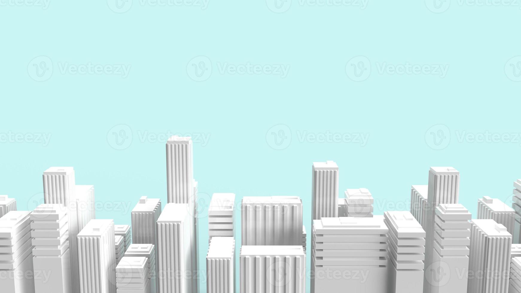 building on blue background for property content 3d rendering. photo