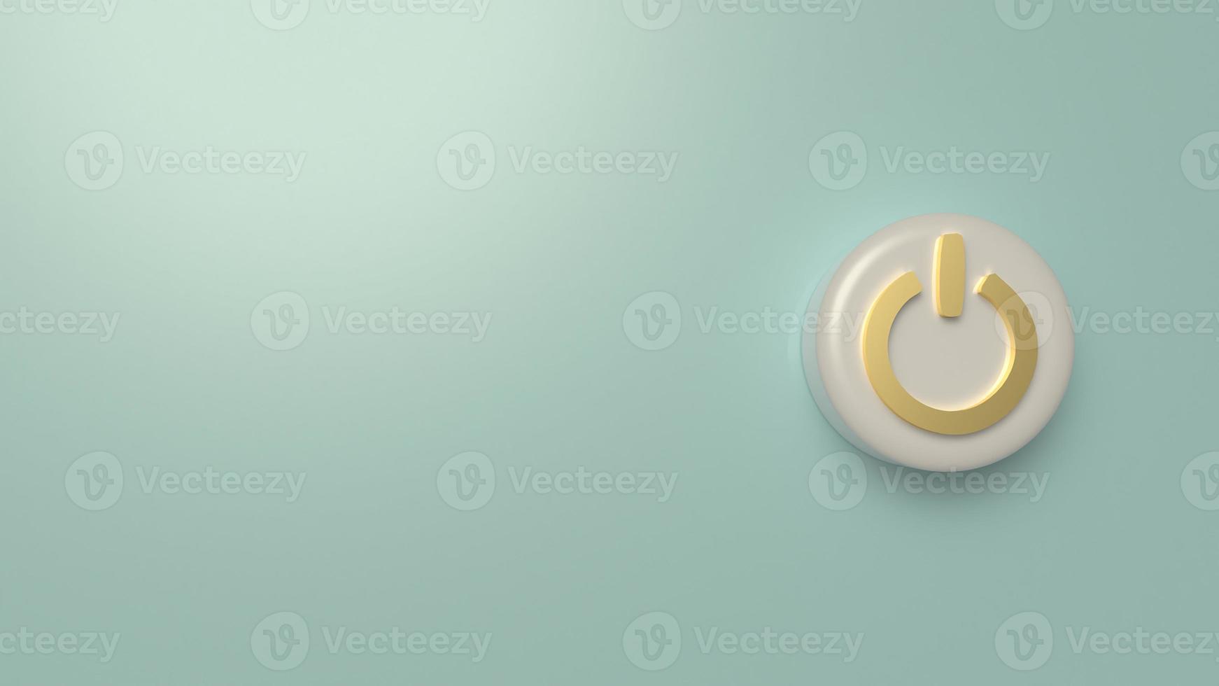 start button symbol 3d rendering for background. photo