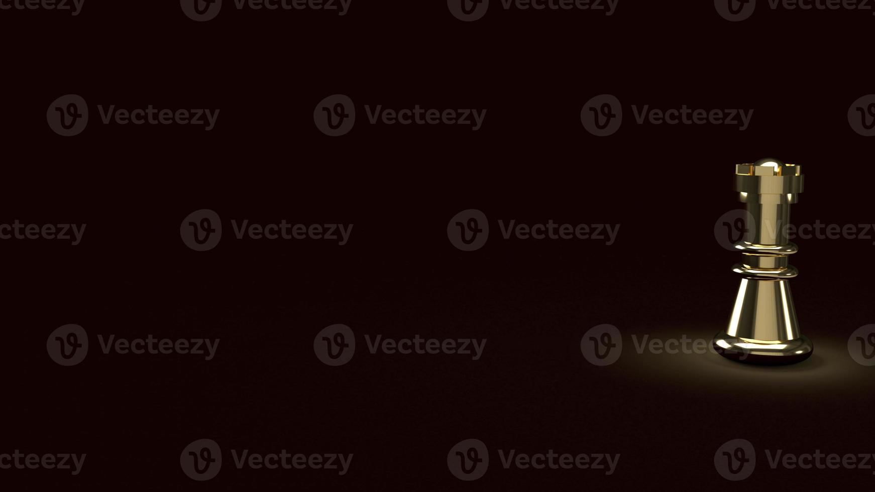 The gold chess in dark abstract image 3d rendering for business content photo