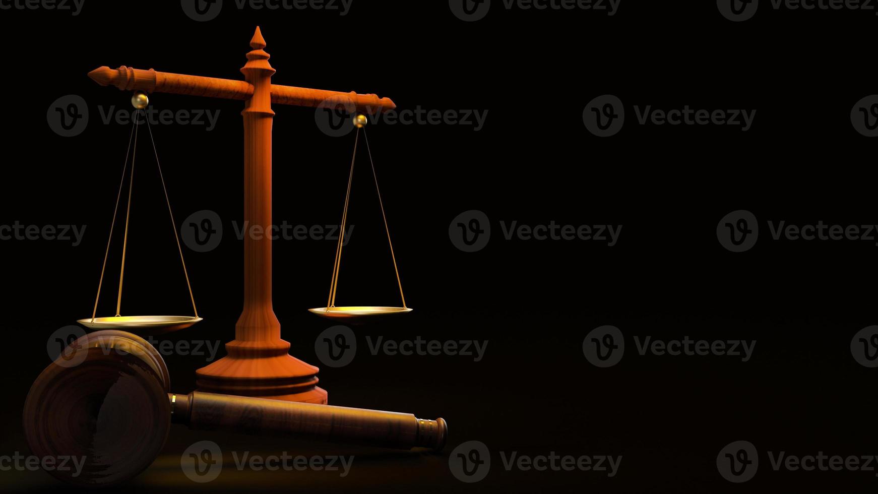libra law wood hammer 3d rendering for law content. photo