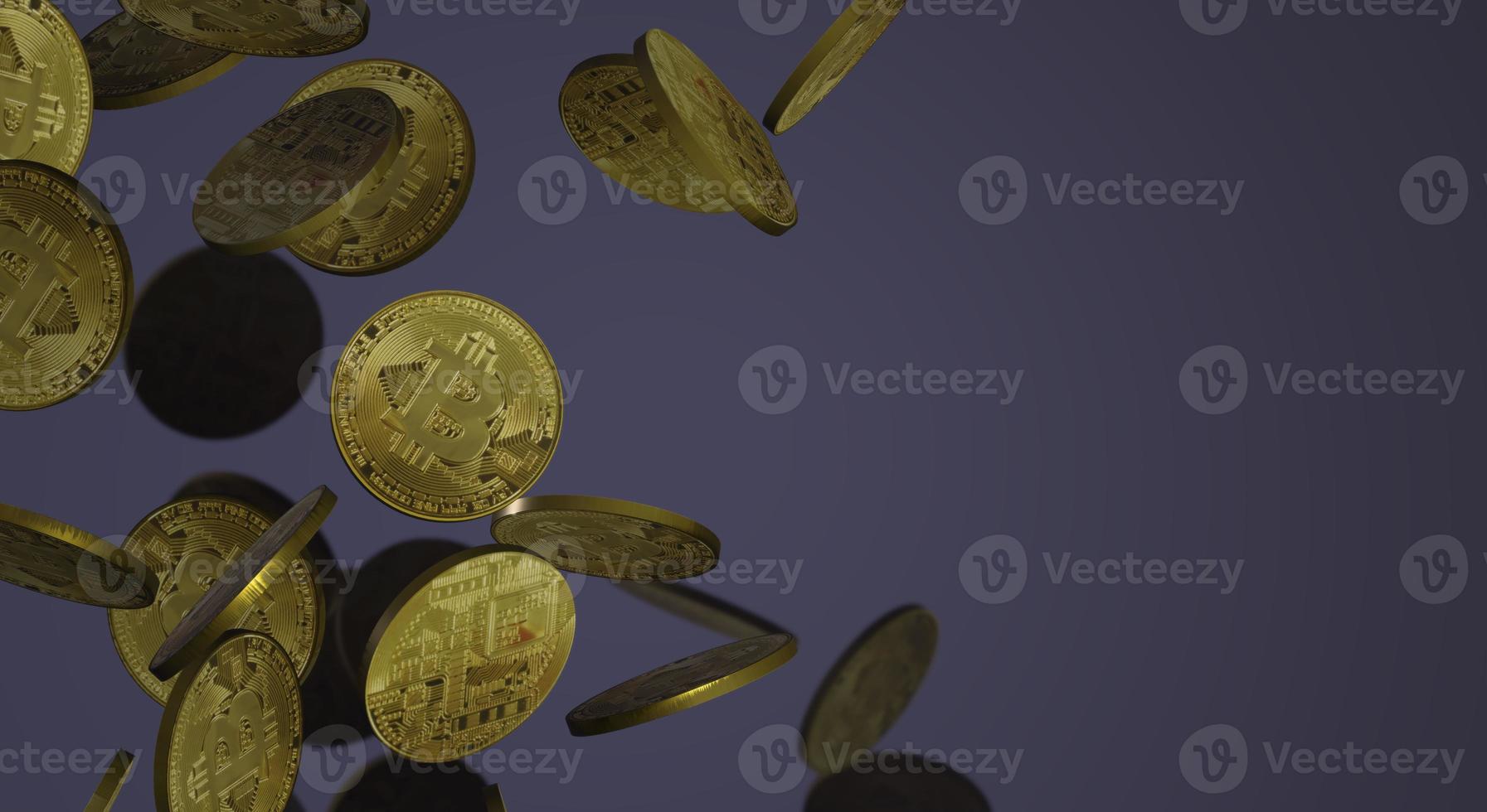 The cryptocurrency bitcoin 3d rendering for business content. photo