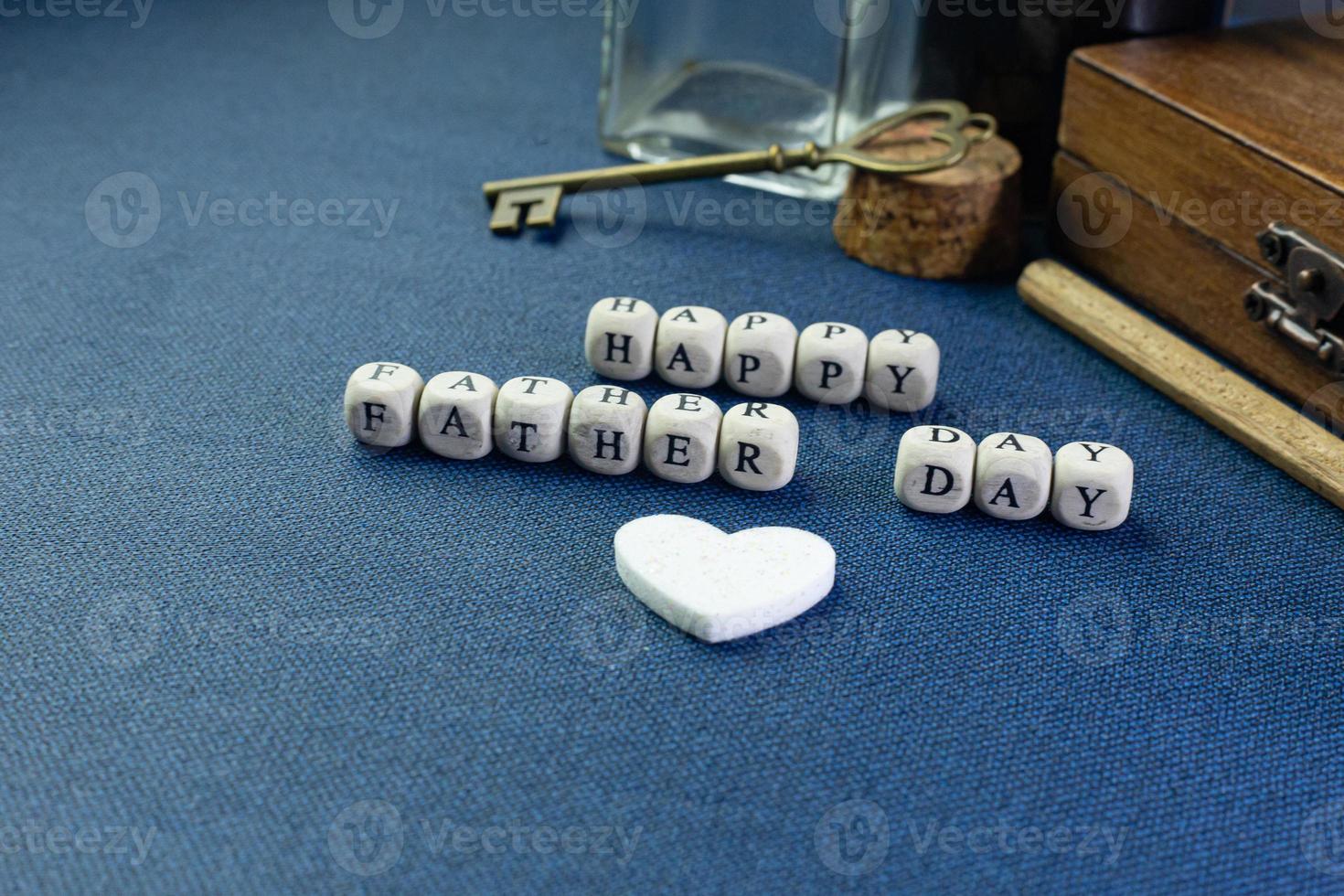 wooden text  for father day content close up image. photo