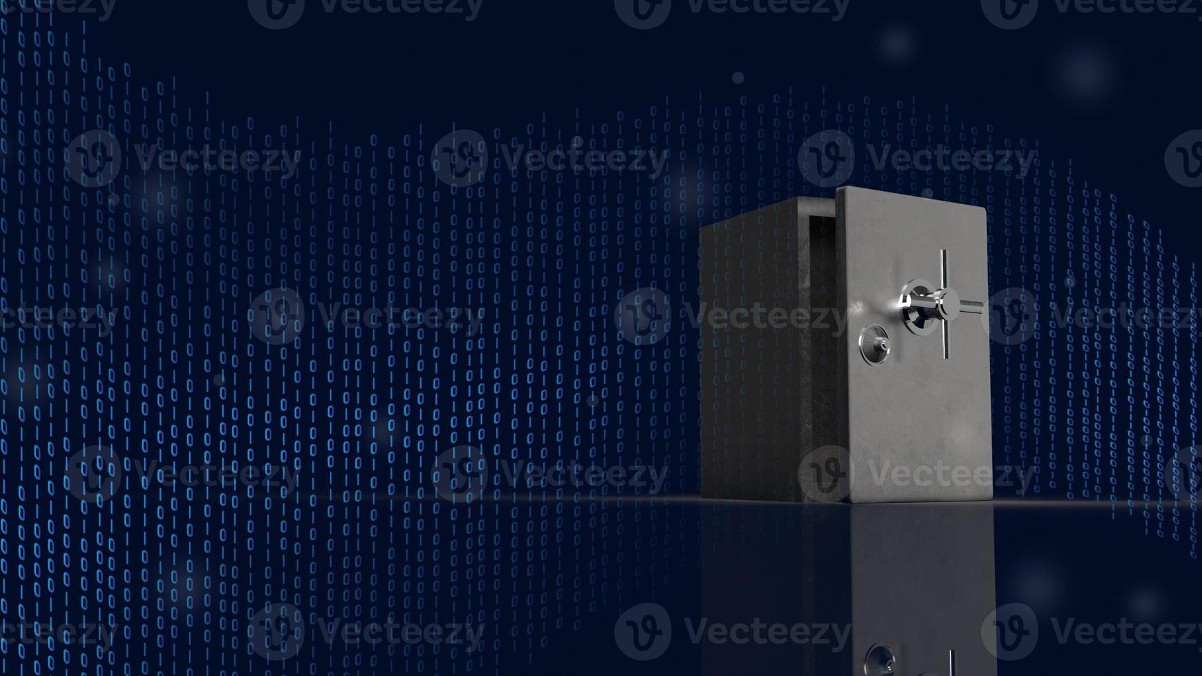 safe box and digital number  in dark background for  security content 3d rendering photo