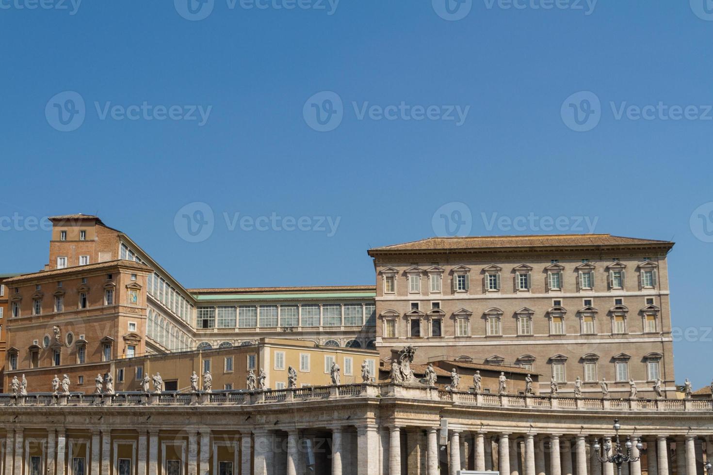 Buildings in Vatican, the Holy See within Rome, Italy. Part of Saint Peter's Basilica. photo