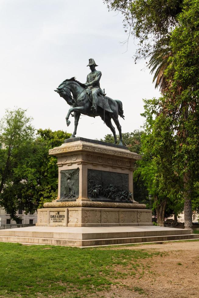 Rome, Italy, 2022 - Statue of carlo alberto photo