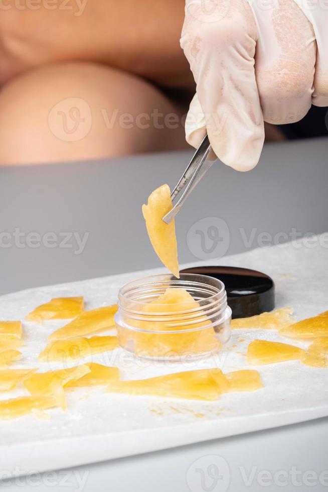 smoking cannabis extract  wax with a high thc content of marijuana photo