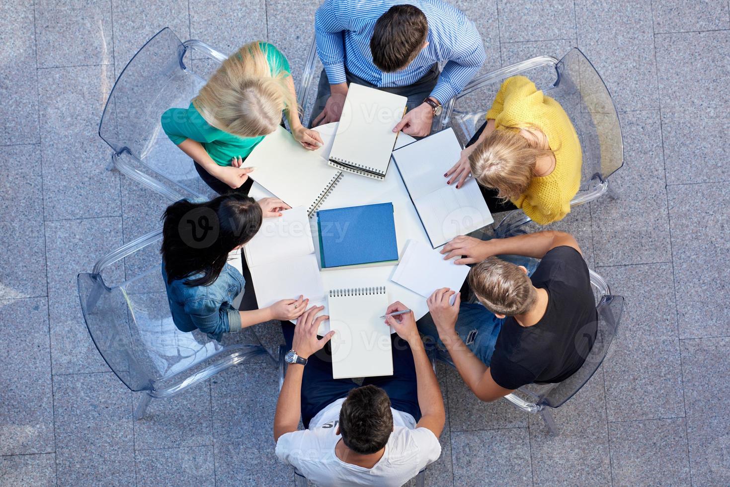group of students  top view photo
