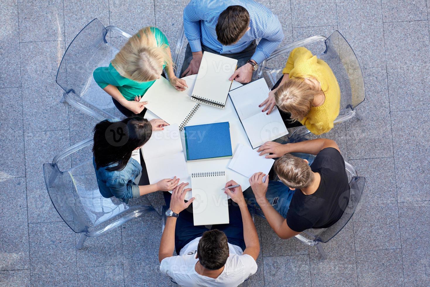 group of students  top view photo