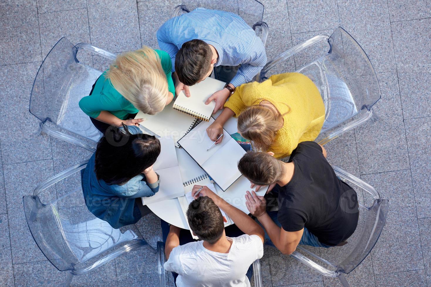 group of students  top view photo