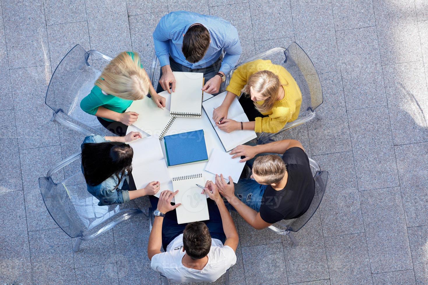group of students  top view photo