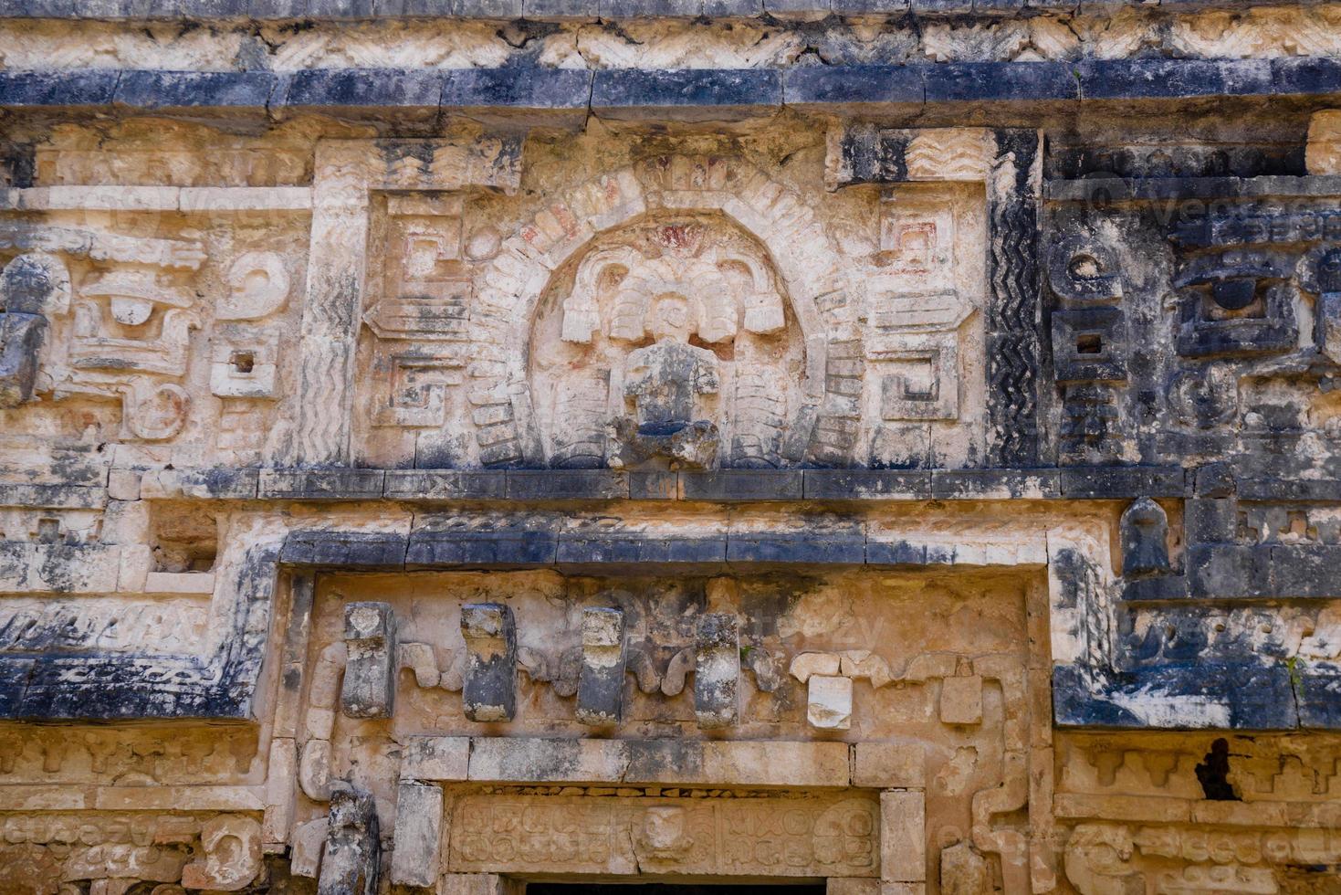 Worship Mayan churches Elaborate structures for worship to the god of the rain Chaac, monastery complex, Chichen Itza, Yucatan, Mexico, Maya civilization photo