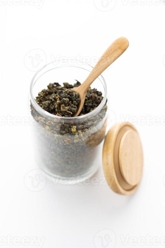 Dry tea in a glass jar 10711468 Stock Photo at Vecteezy