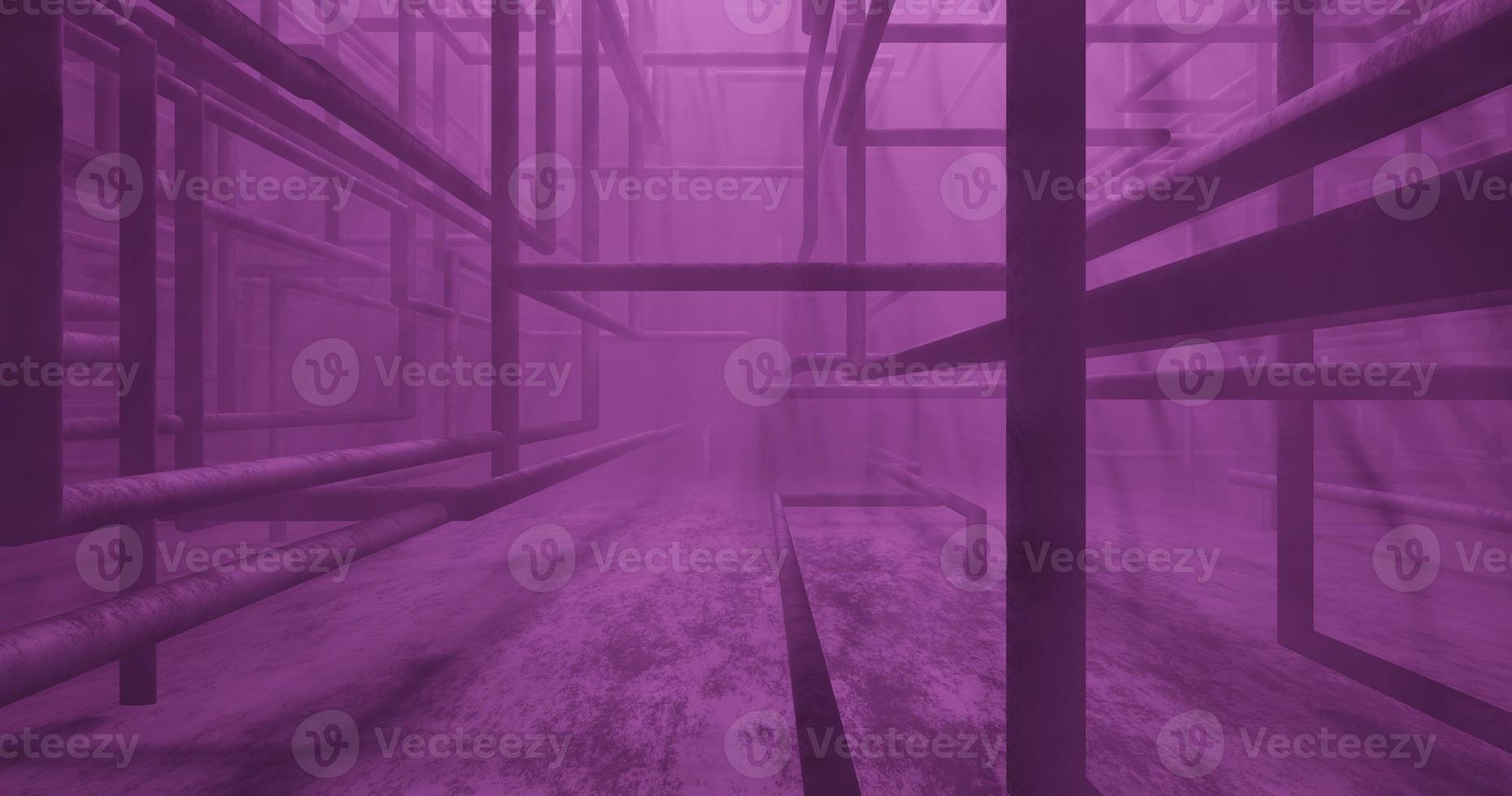 abstract background using pipe pattern in black and misty rays in purple, 3d rendering, and 4K size photo