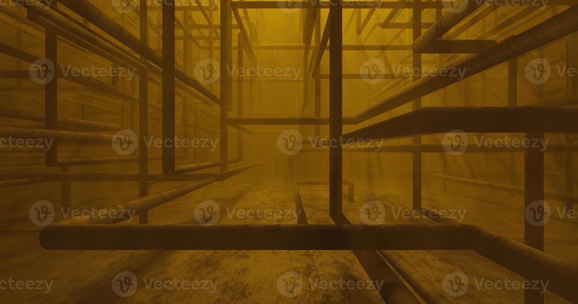 abstract background using pipe pattern in black and misty rays in yellow, 3d rendering, and 4K size photo