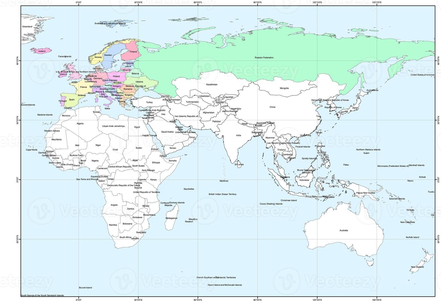 mapa de la administración estatal en partes del continente europeo foto