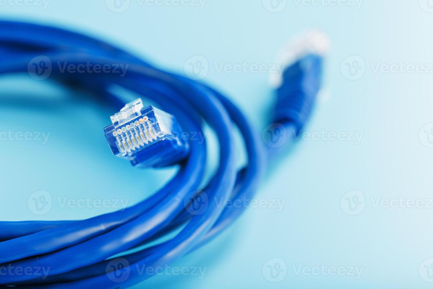 Two Cable Connectors Patch cord cord closeup isolated on a
